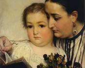 Portrait of Mme Bonnefoy and M. Puttemans - 劳伦斯·阿尔玛·塔德玛